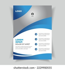 Corporate Business Flyer, poster pamphlet brochure cover design layout background, vector template in A4 size - Vector illustration.