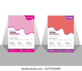 Corporate Business Flyer poster pamphlet brochure cover design layout background, two colors scheme, vector template in A4 size - Vector