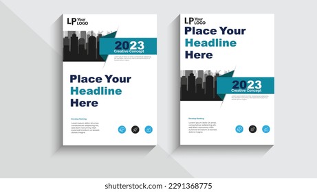 Corporate Business Flyer poster pamphlet brochure cover design layout background, two colors scheme, vector template in A4 size - Vector