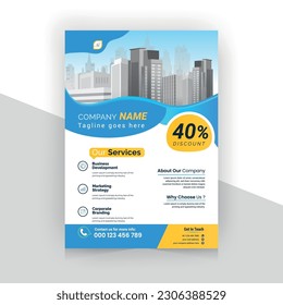 Corporate business flyer poster pamphlet brochure. Modern creative flyer Design.
Business A4 print brochure template vector. real state business presentation.