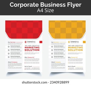 Corporate Business Flyer poster pamphlet brochure cover design layout background, two colors scheme, vector template in A4 size