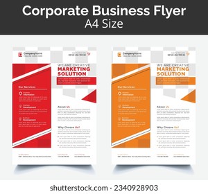 Corporate Business Flyer poster pamphlet brochure cover design layout background, two colors scheme, vector template in A4 size