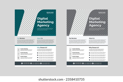 Corporate Business Flyer poster pamphlet brochure cover design layout background, two colors scheme, vector template in A4 size - Vector, Business Flyer Corporate Flyer Template Geometric shape