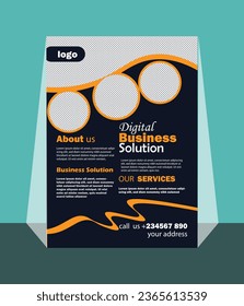 Corporate Business Flyer poster pamphlet brochure cover design layout background, two colors scheme, vector template in A4 size - Vector.