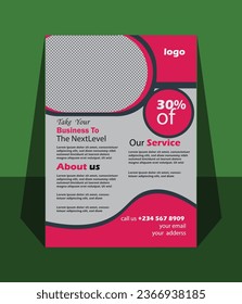 Corporate Business Flyer poster pamphlet brochure cover design layout background, two colors scheme, vector template in A4 size - Vector.