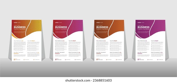 Corporate Business Flyer poster pamphlet brochure cover design layout background, two colors scheme, vector template in A4 size.
