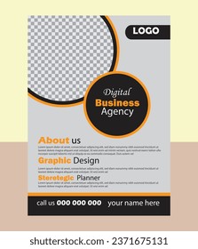 Corporate Business Flyer poster pamphlet brochure cover design layout background, two colors scheme, vector template in A4 size - Vector.