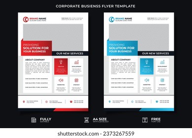 Corporate Business Flyer poster pamphlet brochure cover design layout background, two colors scheme, vector template in A4 size - Vector