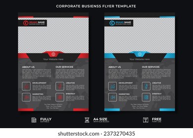 Corporate Business Flyer poster pamphlet brochure cover design layout background, two colors scheme, vector template in A4 size - Vector