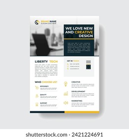 Corporate Business Flyer poster pamphlet brochure cover design layout background, two colors scheme, vector template in A4 size  vector
