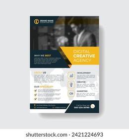 Corporate Business Flyer poster pamphlet brochure cover design layout background, two colors scheme, vector template in A4 size  vector
