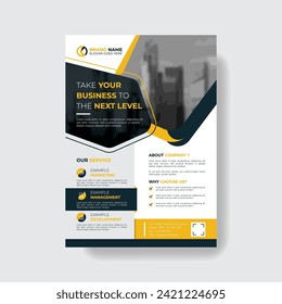 Corporate Business Flyer poster pamphlet brochure cover design layout background, two colors scheme, vector template in A4 size  vector
