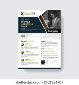 Corporate Business Flyer poster pamphlet brochure cover design layout background, two colors scheme, vector template in A4 size  vector
