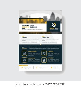 Corporate Business Flyer poster pamphlet brochure cover design layout background, two colors scheme, vector template in A4 size  vector
