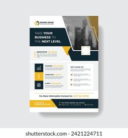 Corporate Business Flyer poster pamphlet brochure cover design layout background, two colors scheme, vector template in A4 size  vector
