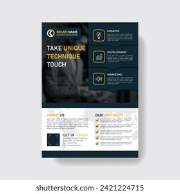 Corporate Business Flyer poster pamphlet brochure cover design layout background, two colors scheme, vector template in A4 size  vector

