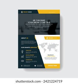 Corporate Business Flyer poster pamphlet brochure cover design layout background, two colors scheme, vector template in A4 size  vector
