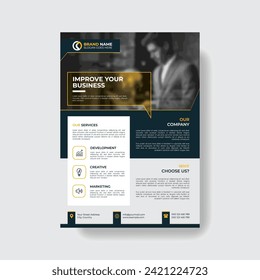 Corporate Business Flyer poster pamphlet brochure cover design layout background, two colors scheme, vector template in A4 size  vector
