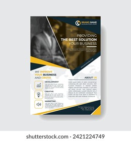 Corporate Business Flyer poster pamphlet brochure cover design layout background, two colors scheme, vector template in A4 size  vector
