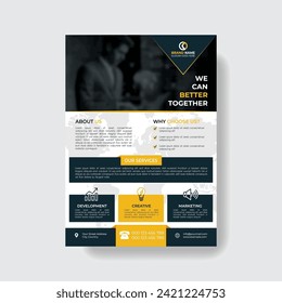 Corporate Business Flyer poster pamphlet brochure cover design layout background, two colors scheme, vector template in A4 size  vector

