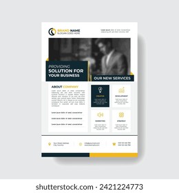 Corporate Business Flyer poster pamphlet brochure cover design layout background, two colors scheme, vector template in A4 size  vector
