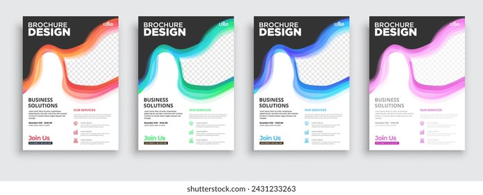 Corporate Business Flyer poster pamphlet brochure cover design layout background, two colors scheme, vector template in A4 size - Vector