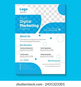 Corporate Business Flyer poster pamphlet brochure cover design layout background, two colors scheme, vector template in A4 size - Vector
