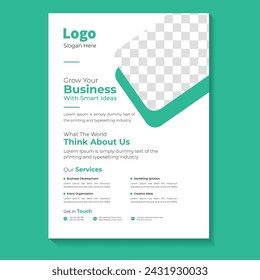 Corporate Business Flyer poster pamphlet brochure cover design layout background, two colors scheme, vector template in A4 size - Vector