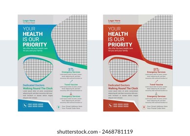 Corporate Business Flyer poster pamphlet brochure cover design layout background, two colors scheme, vector template in A4 size - Vector