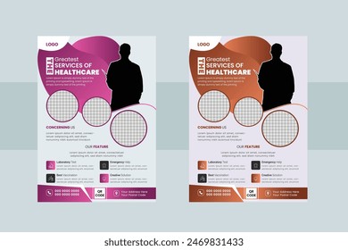 Corporate Business Flyer poster pamphlet brochure cover design layout background, two colors scheme, vector template in A4 size - Vector
