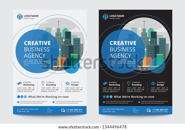 Corporate Business Flyer poster pamphlet brochure\
cover design layout background, two colors scheme, vector template\
in A4 size - Vector