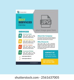 Corporate Business Flyer poster template brochure cover design layout background, vector template in A4 size - Vector