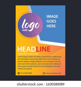 Corporate Business Flyer poster. Vector template in A4 size. 
