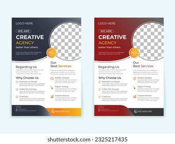 Corporate Business Flyer tamphlet design. different colors scheme, vector template in A4 size - Vector layer organize.modèle vectoriel en format A4 