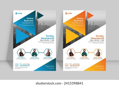 Corporate business flyer template  in A4. 2 Color ways included.Can be adapt to Brochure, Annual Report, Magazine,Poster, Corporate Presentation, Portfolio, Banner, Website.