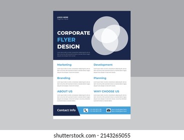 Corporate Business Flyer Template. Business abstract vector template. Digital Marketing Agency Flyer. cover modern layout, annual report, poster, flyer in A4 with colourful design.