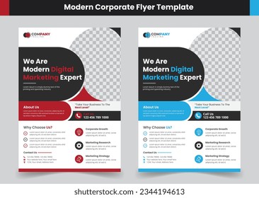 Corporate Business Flyer Template With Color Combination, Brochure Design, Annual Report, Poster, Flyer in A4, Promotion, Advertise, Publication, Cover Page,