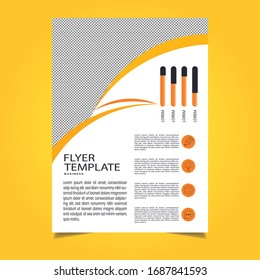 Corporate Business Flyer Template Design Vector File with Yellow Color