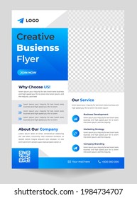 Corporate business flyer template design with blue color. marketing, business proposal, promotion, advertise, publication, cover page. digital marketing agency flyer design. new business  flyer design