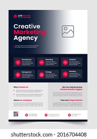 Corporate business flyer template design with red color. marketing, business proposal, promotion, advertise, publication, cover page. digital marketing agency flyer design. new business flyer design