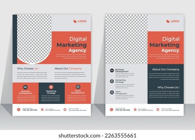 Corporate business flyer template design set with blue and red color. marketing, business proposal, promotion, advertise, publication, cover page. marketing social media post template.