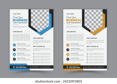 Corporate business flyer template design set, Brochure design, cover modern layout, annual report, poster, flyer template design in A4 of print