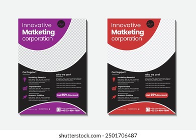 Corporate business flyer template design with layout and modern report for marketing, business proposal, promotion, advertise and publication.
