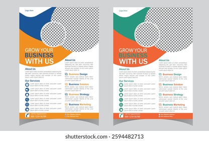 Corporate business flyer template design set. marketing, business proposal, promotion, advertise, publication, cover page. digital marketing flyer design.