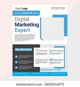 Corporate business flyer template design,  new digital marketing flyer, Business Marketing Flyer, advertise, publication, cover page.