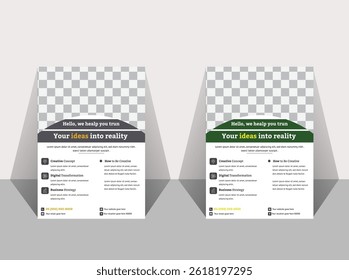 Corporate business flyer template design set, Brochure design, cobrir layout moderno, relatório anual, cartaz, folheto em A4 com proposta de negócios colorida, promoção, anúncio, publicação, folha de rosto.