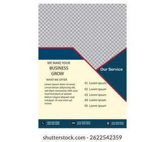 Modelo de folheto de negócios corporativos conjunto com azul, laranja, vermelho e amarelo cor. marketing, proposta de negócios, promoção, anúncio, publicação, folha de rosto. novo conjunto de folheto de marketing digital.