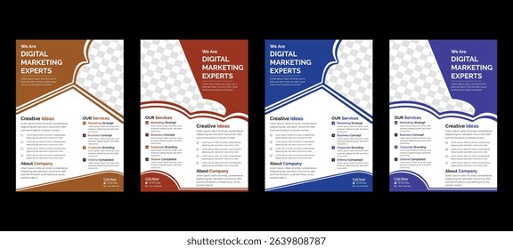 Corporate business flyer template design set with marketing, business proposal, promotion, advertise, publication, cover page.
