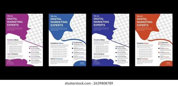 Corporate business flyer template design set with marketing, business proposal, promotion, advertise, publication, cover page.