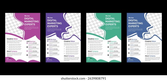 Corporate business flyer template design set with marketing, business proposal, promotion, advertise, publication, cover page.